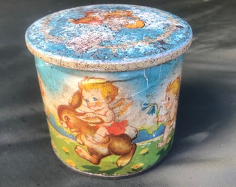 Distressed Antique Baby Toy Tin