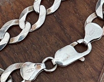 ヴィンテージ スターリングシルバー カーブチェーンブレスレット - 22