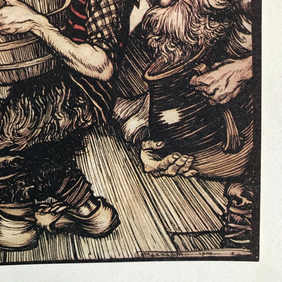 素晴らしいアーサー・ラッカムの初版印刷 - グリム童話 1909年