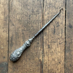 Antiker Sterlingsilber-Boot-Knopfhaken - Punziert Birmingham 1905