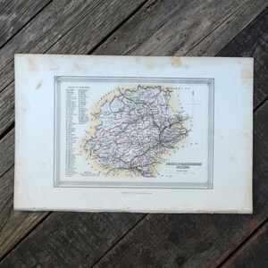Ancienne carte de Perth & Clackmannan comtés - Écosse - 1854-