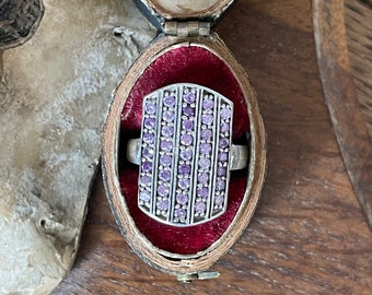 Fabulous Vintage Sterling Silver CZ Pave Ring - UK Size O 1/2 - Hallmarked 925 -
