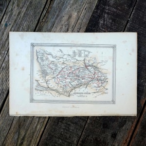 Ancienne carte de comté de Stirling - Écosse - 1854-