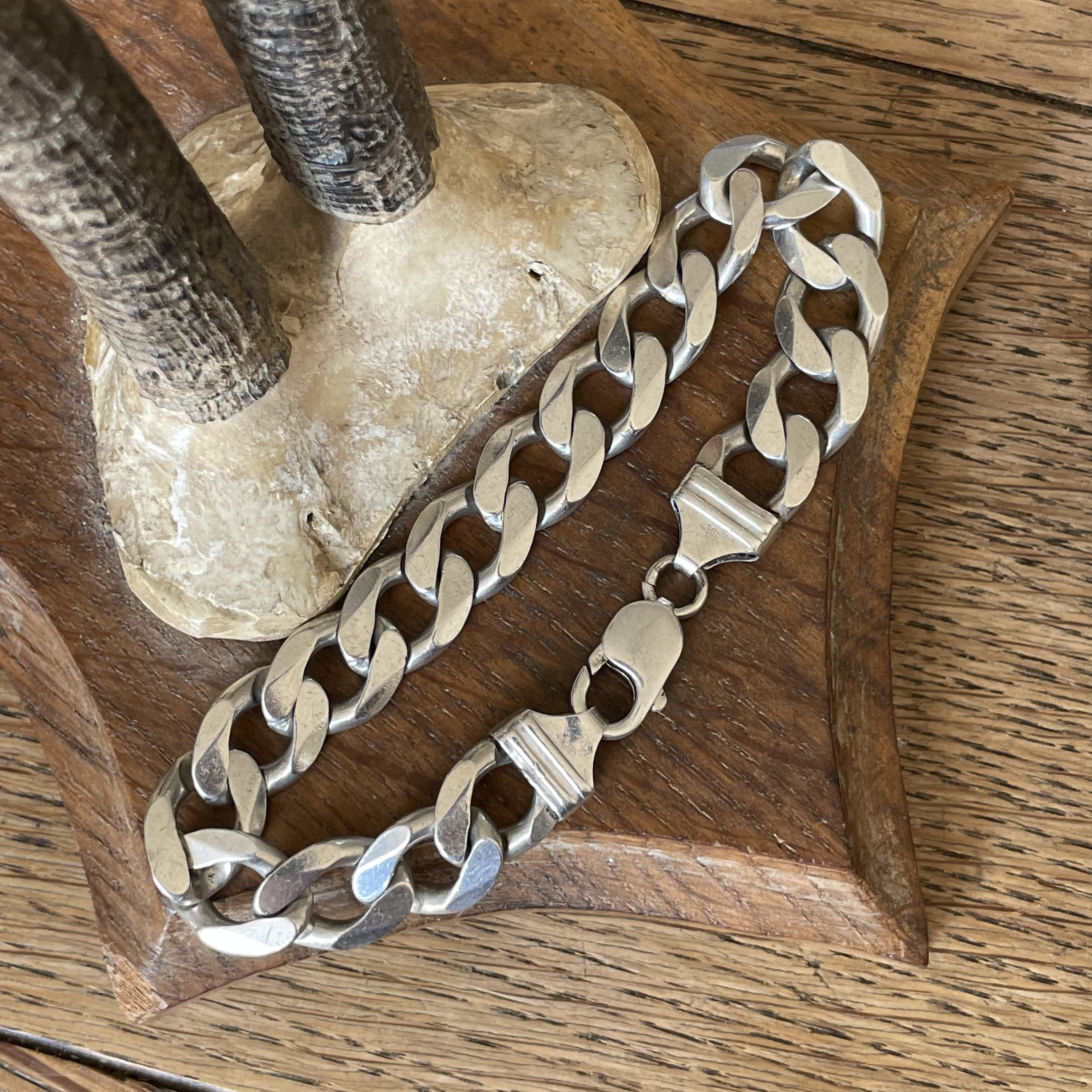 Antique Silver English Heat Padlock Curb Chain Bracelet – Boylerpf