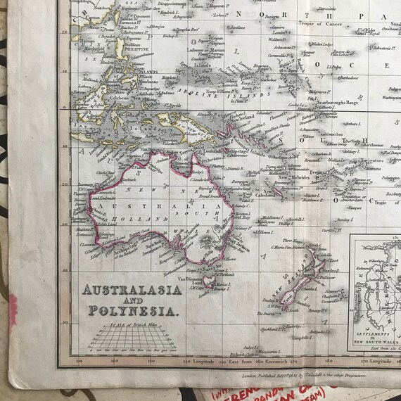 オーストララシアとポリネシアの古地図 - 1831年 - (オーストラリア