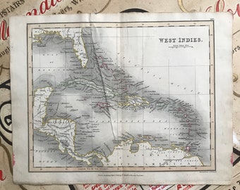 thumbnail image 2 of Vintage Style Caribbean & West Indies Map Poster - 1639 Historic Reproduction - 18x24 2 of 4