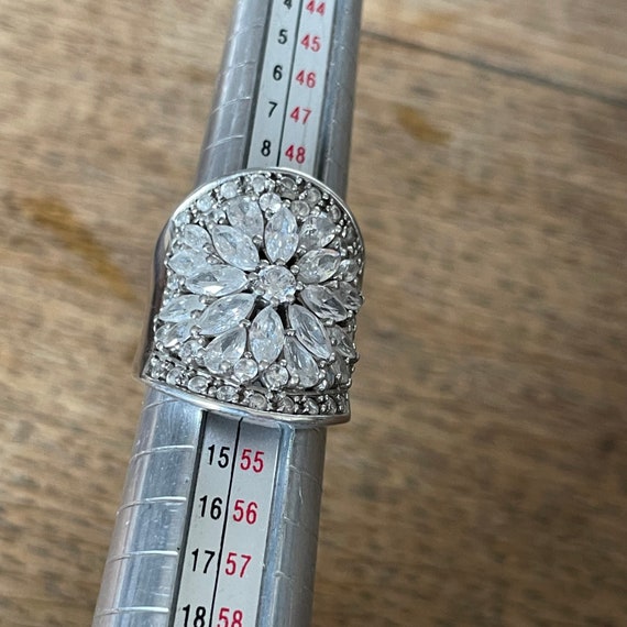 Fabulous Vintage Sterling Silver CZ Ring - UK Siz… - image 7