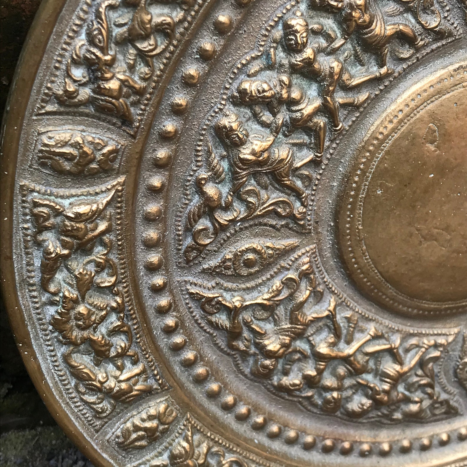 Fabulous Antique Brass Plaque Indian Temple Dancers Etsy