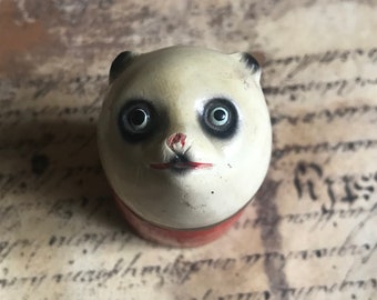 Fabulous Ceramic Polar Bear Head Pencil Sharpener - Mid Century
