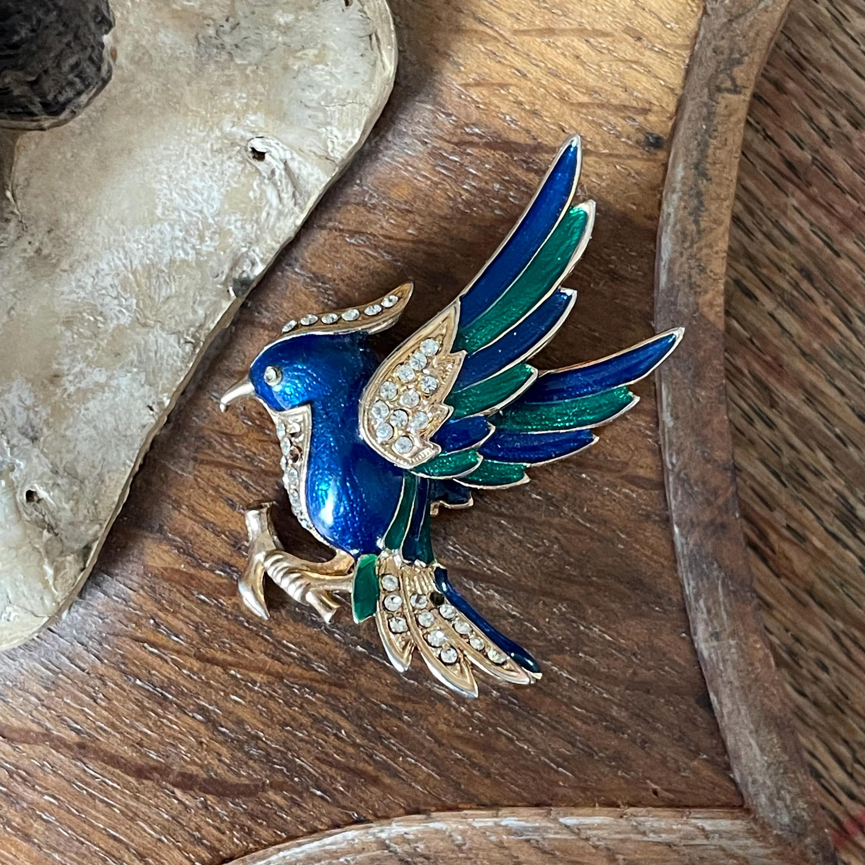 Broche en émail oiseaux - France