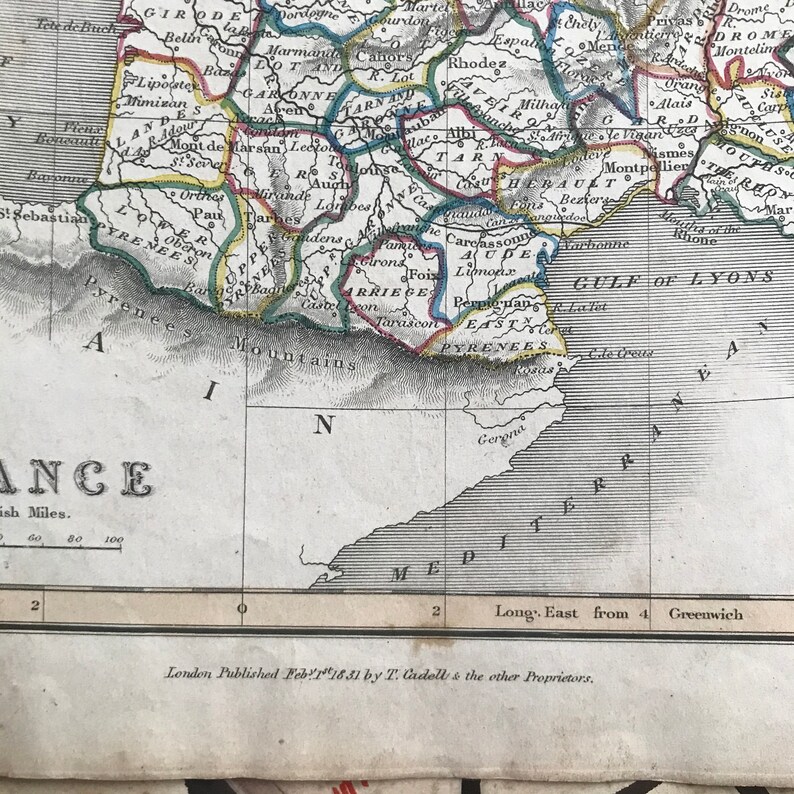 Carte antique de France - 1831 - Corse image 3