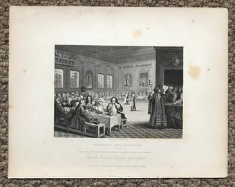 19e-eeuwse etsgravure / William Hogarth / Industrie en nietsdoen / 1833 - Plaat 8 - The Industrious 'Prentice Grown Rich and Sheriff