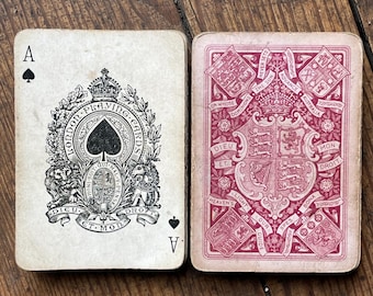 Antique Set Of De La Rue Dieu Et Mon Droit Playing Cards c1930s - Rare