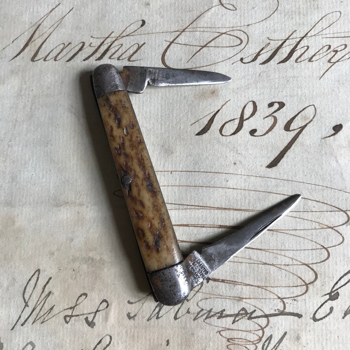 Antique Penknife Quill Knife Pipe Made in Germany Etsy