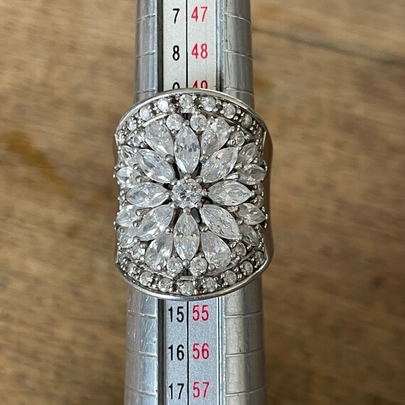 Fabulous Vintage Sterling Silver CZ Ring - UK Siz… - image 6