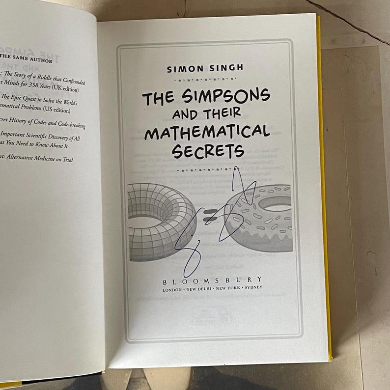 Vintage Book - the Simpsons and Their Mathematical Secrets by Simon ...