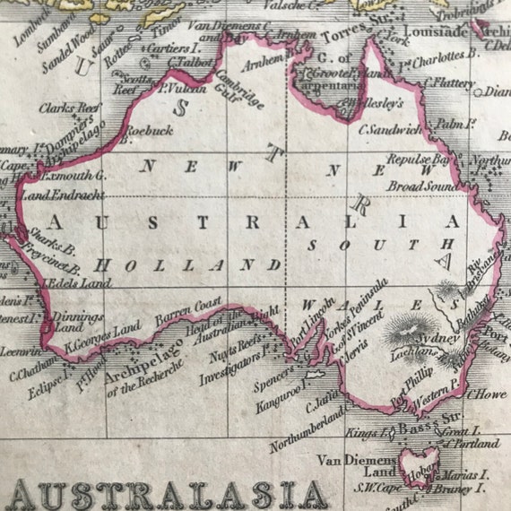 オーストララシアとポリネシアの古地図 - 1831年 - (オーストラリア