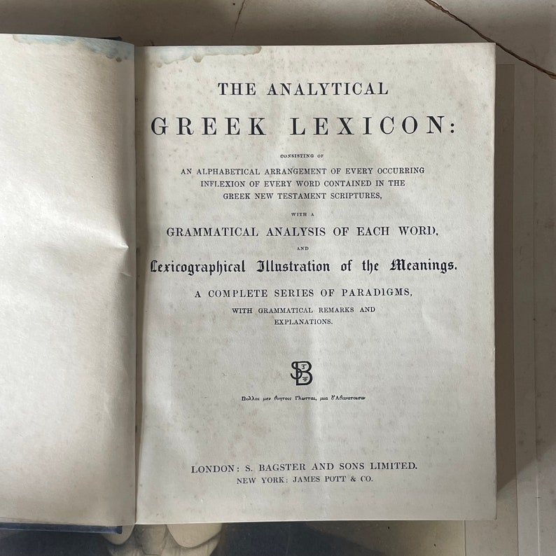 Antikes Buch The Analytical Greek Lexicon Herausgegeben von S Bagster And Sons London um 1936 Bild 5