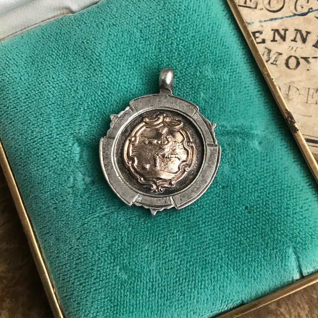 Antique Sterling Silver Medallion Watch Fob Hallmarked Etsy Ireland