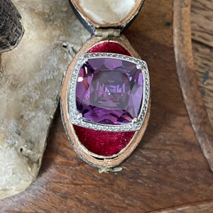 Fabelhafter Vintage Sterling Silber & Amethyst Ring - UK Größe P 1/2
