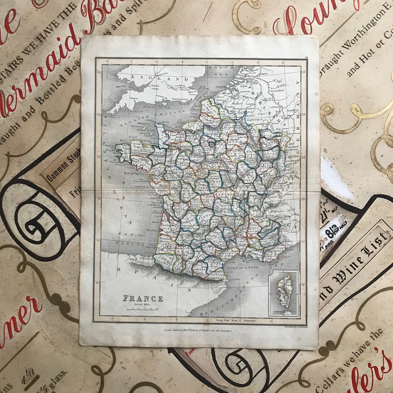Carte antique de France - 1831 - Corse image 1