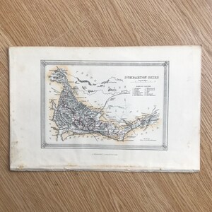 Carte ancienne du comté de Dumbarton - Écosse - 1854 -