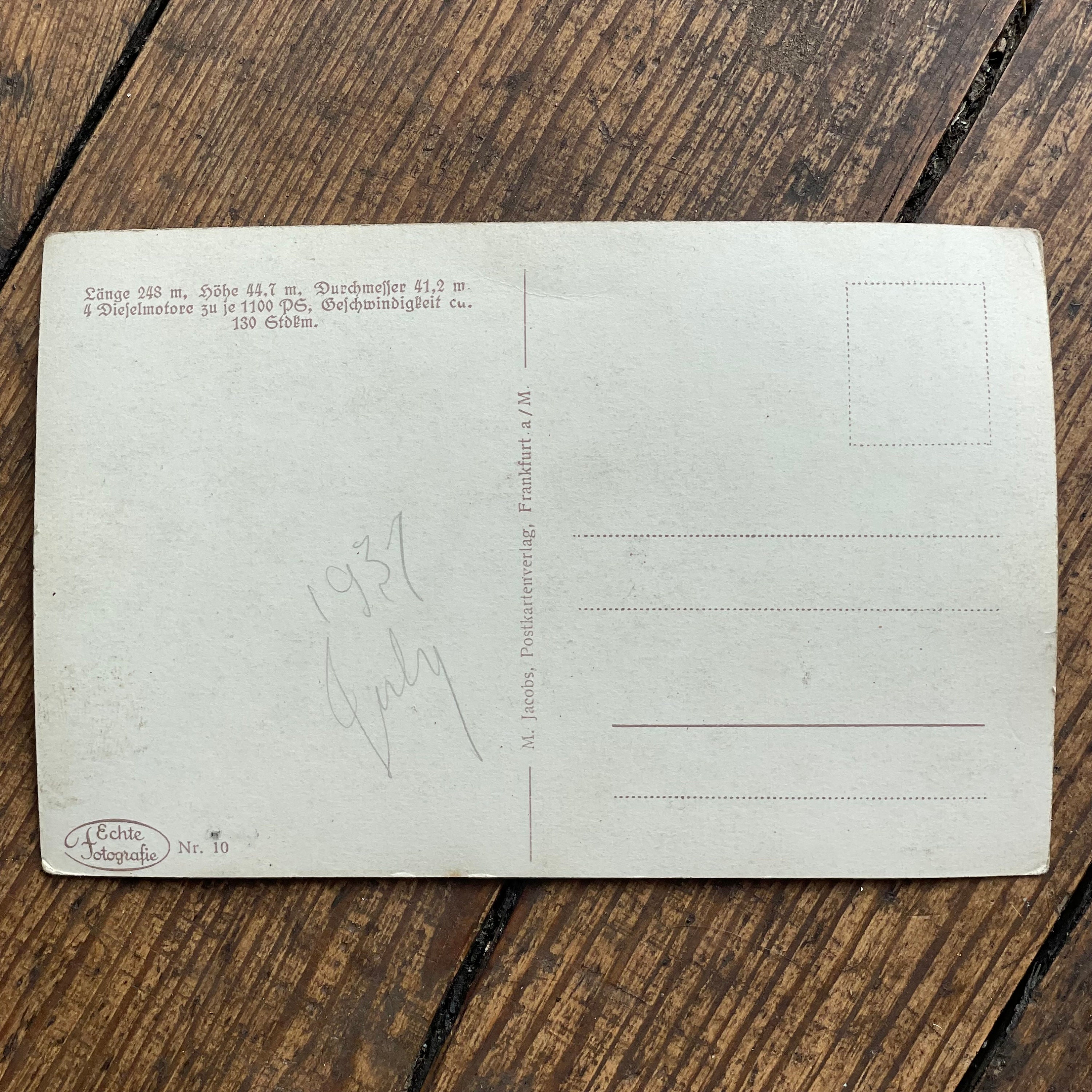 Antique Real Photo Postcard - Zeppelin Luftschiff LZ 129