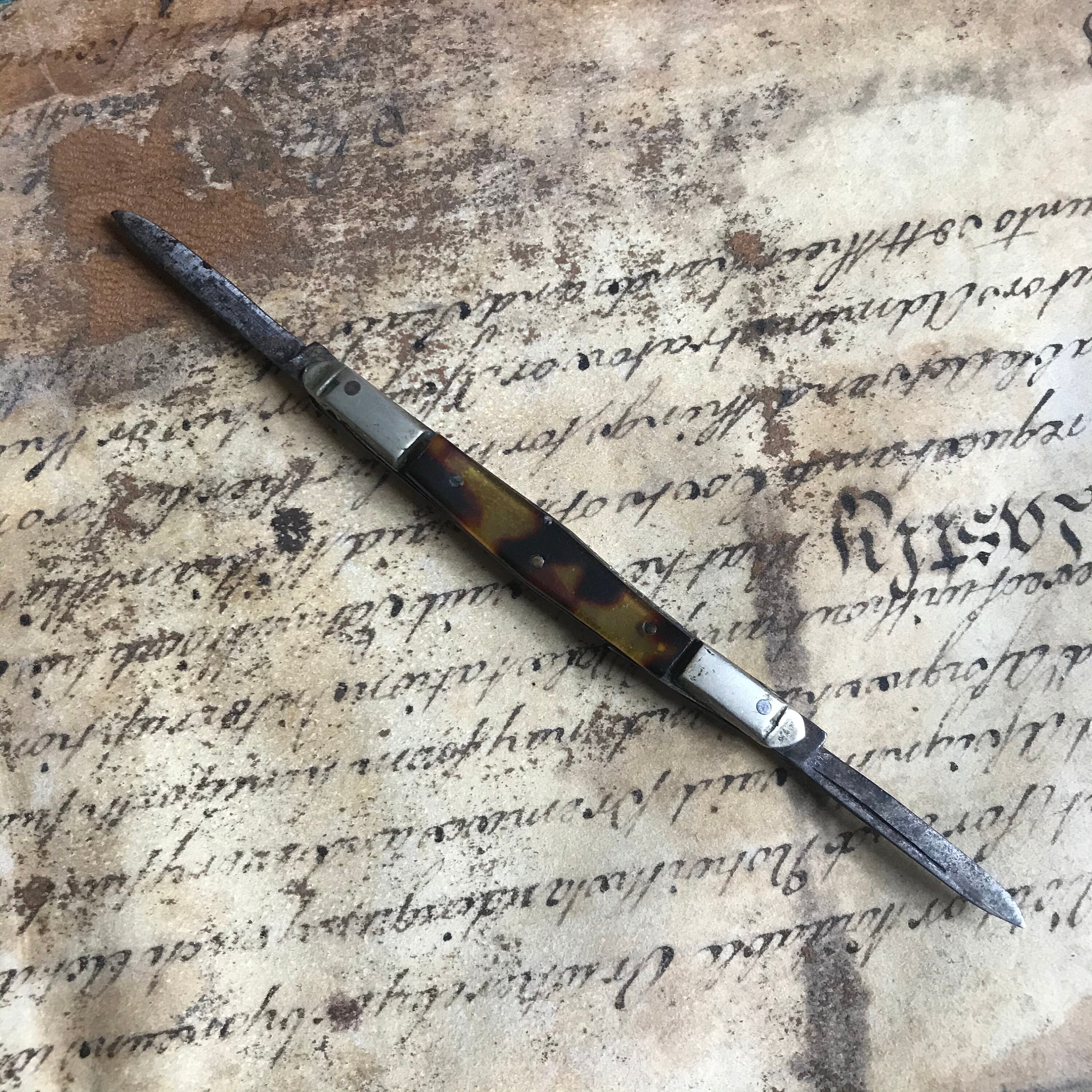 Antique Penknife Quill Knife Pipe Hand Early 19th Etsy