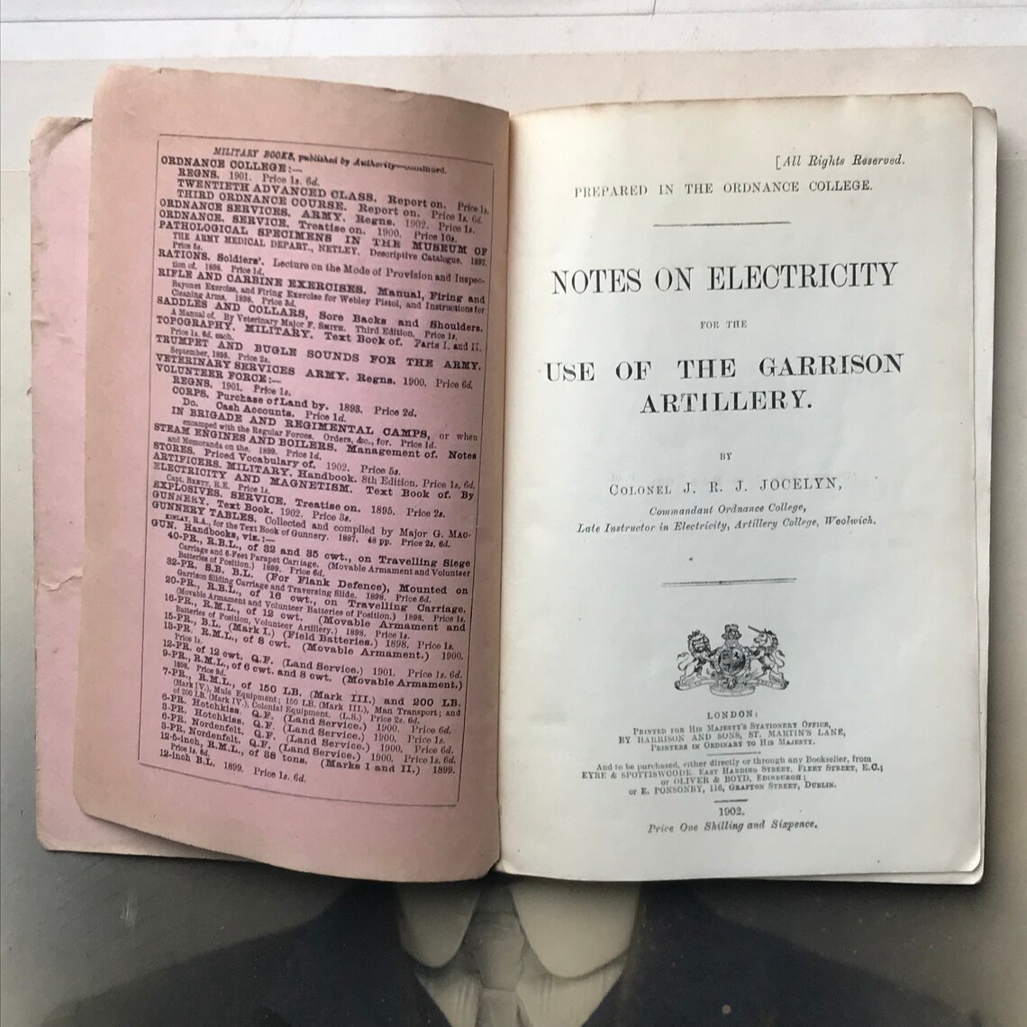 Antique Electricity Book – 1902 Garrison Artillery Notes, London, photo 3 of 5