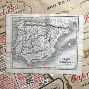 Antieke kaart van Spanje & Portugal - 1831 -