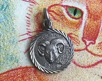 Vintage 925 Silver Aries Pendant