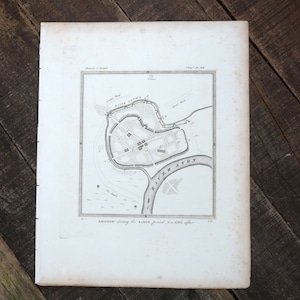 Seltene antike Bristol Karte Druck - 1821 - Bristow während der sächsischen Zeit, und ein wenig nach, Bristol, Fluss Avon,