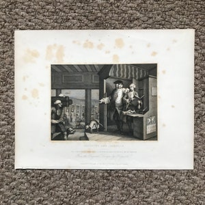 19th Century Etching Engraving / William Hogarth / Industry & Idleness / 1833 - Plate 4 - The Industrious &#39;Prentice