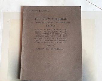 Antique Arras Memorial Book – France, 1928