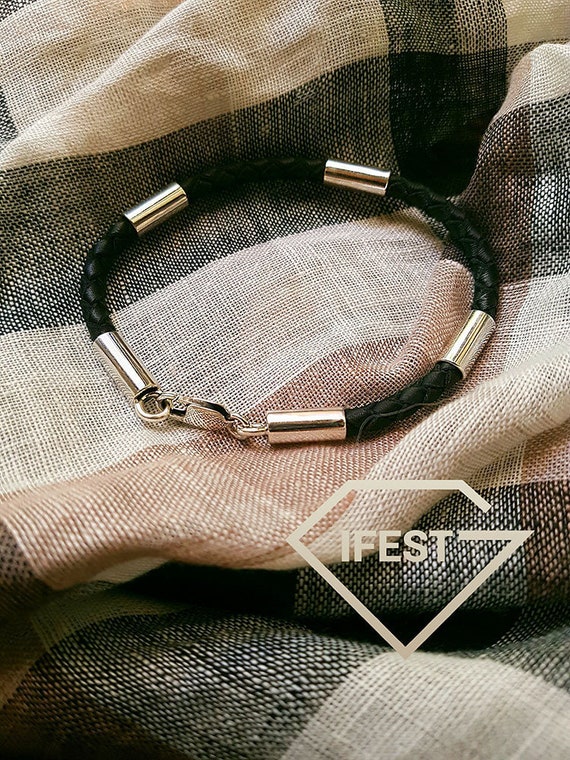 bracelet with leather insert