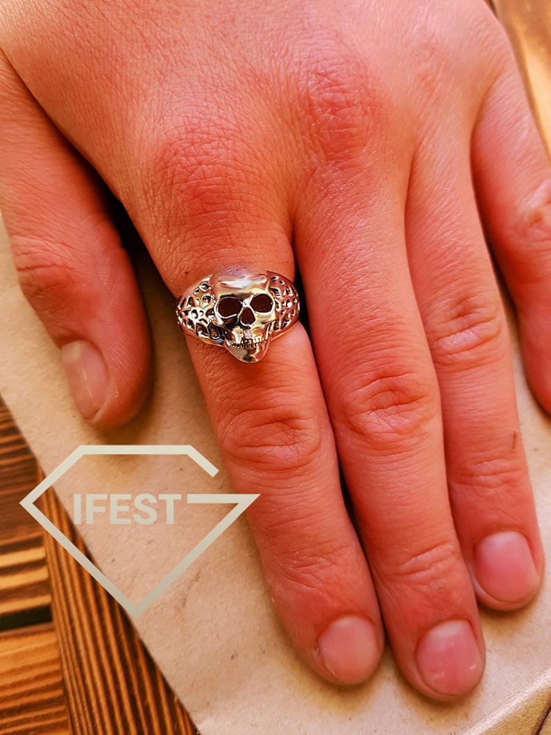 Skull ring Womans skull ring Man's skull ring Skull Etsy