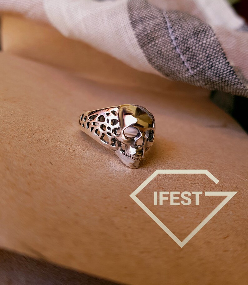 Skull ring Womans skull ring Man's skull ring Skull Etsy