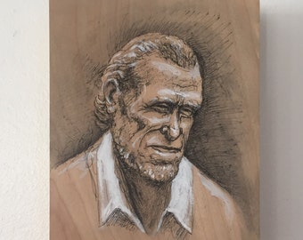 Painting of Charles Bukowski 6" x 8"