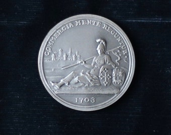 Médaille jeton en argent COMMERCIA MENTE ARGUMENTUR 1703