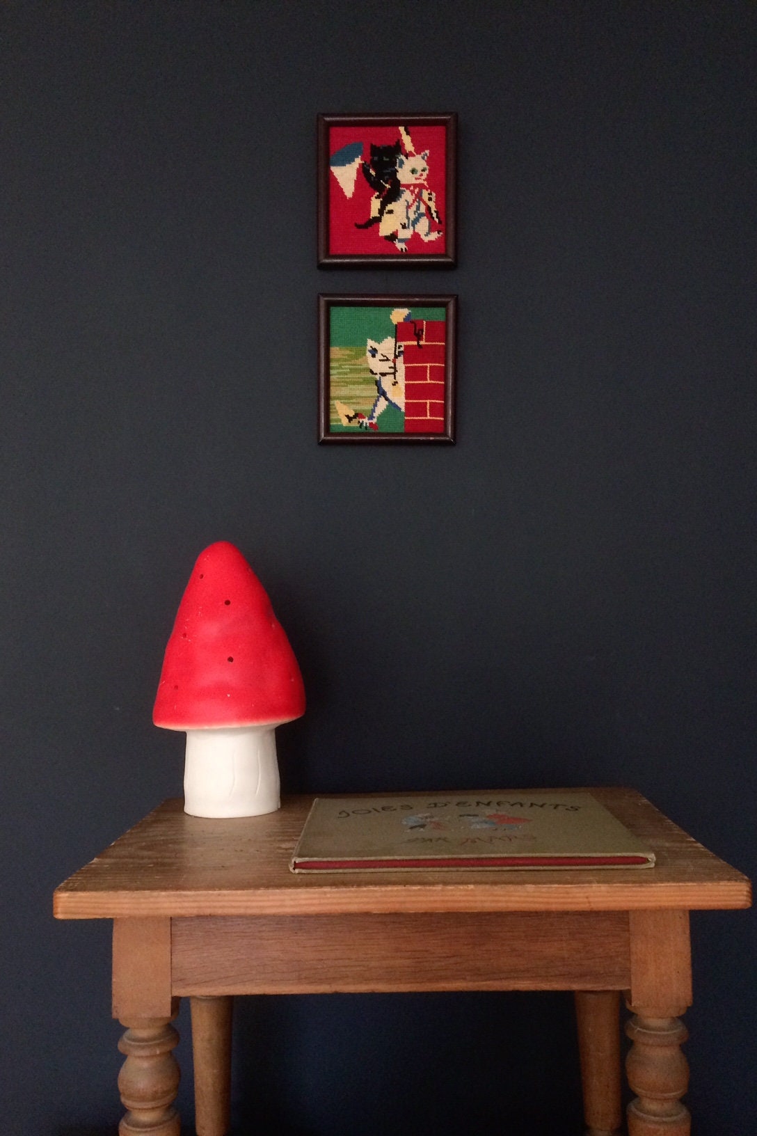 2 Canevas Vintage , Cadres en Bois , Vintage