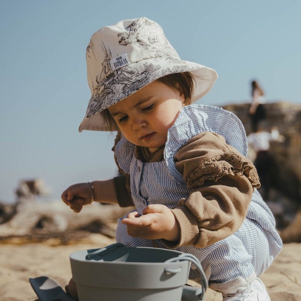 Bob beige pour enfants et bébés fait main beige en coton Oeko-Tex®