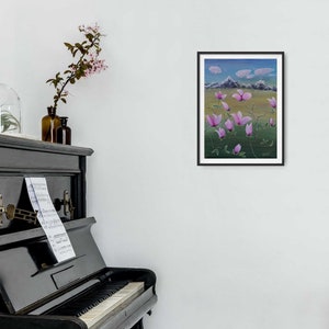 acrílico PINTURA FLORECIENTE MAGNOLIA diseño original sin marco por Halyna Kulaga