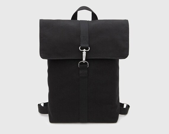 black flap backpack