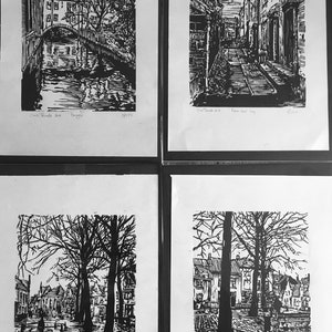 4 lino prints