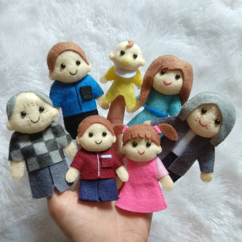 Family finger puppets finger family set | Etsy