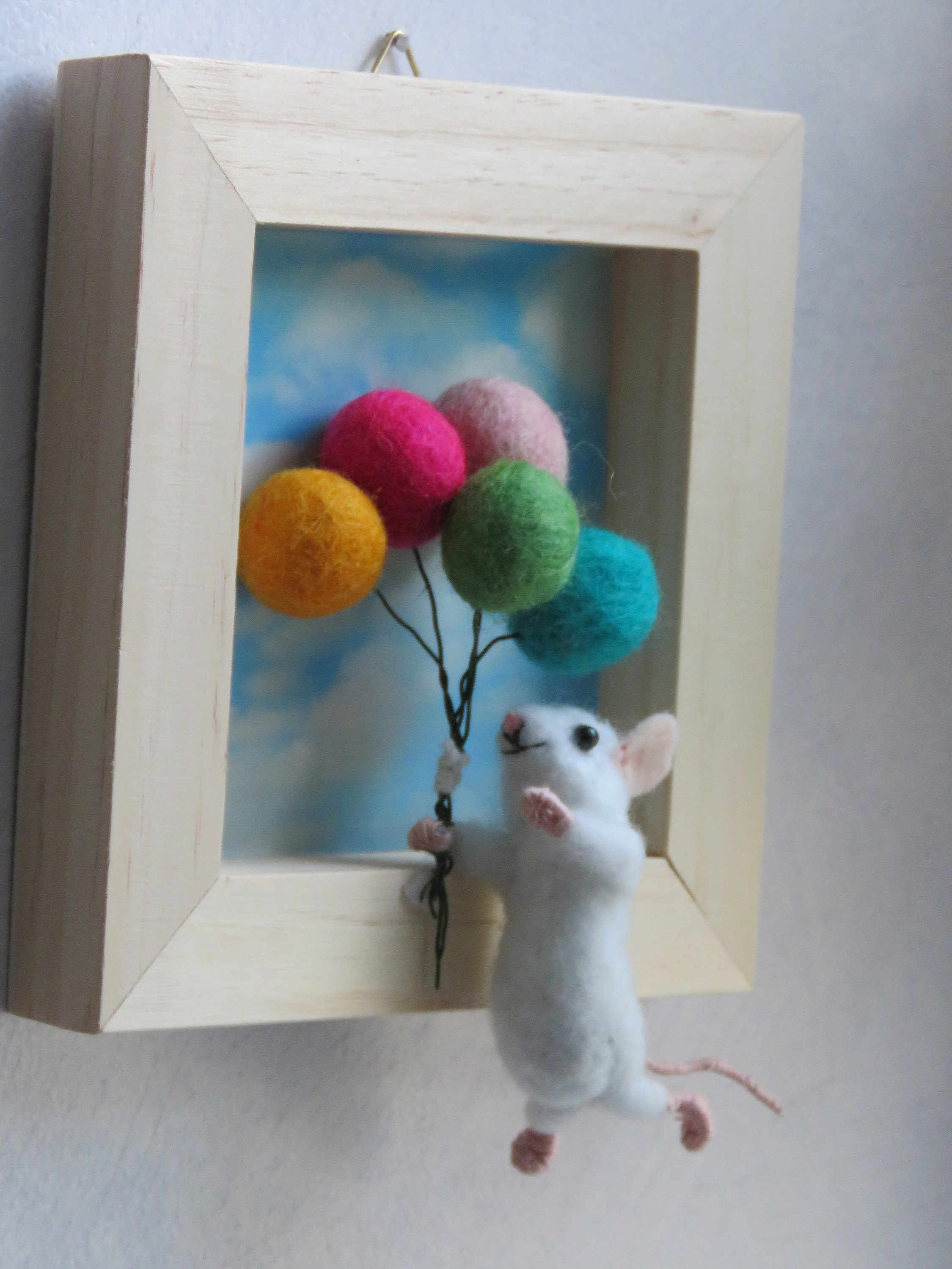 Cadre Souris en Laine Feutrée Piquée.