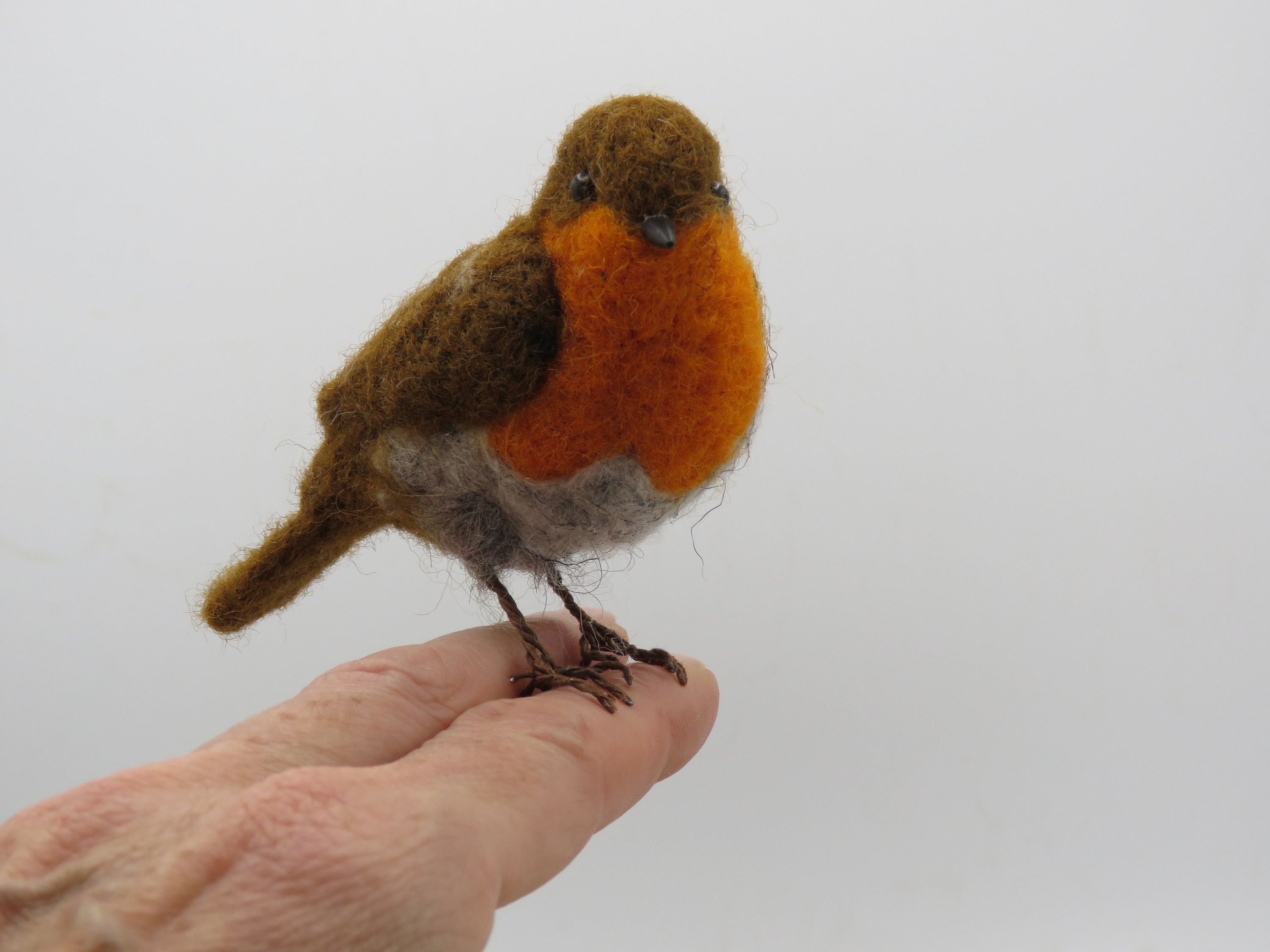 Rouge Gorge en Laine Feutrée.