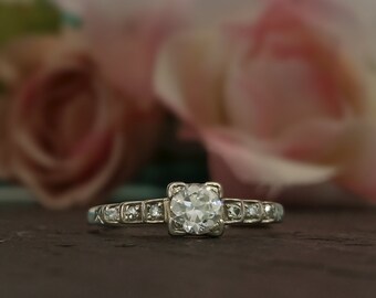 Art Deco Diamond Ring | Etsy