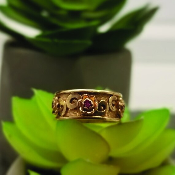 Vintage Synthetic Ruby Band - image 3