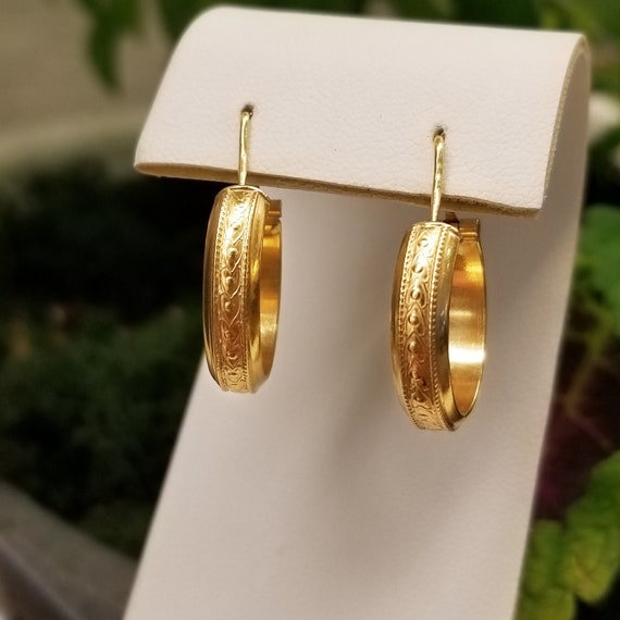 18k Gold Hoop Earrings - image 3